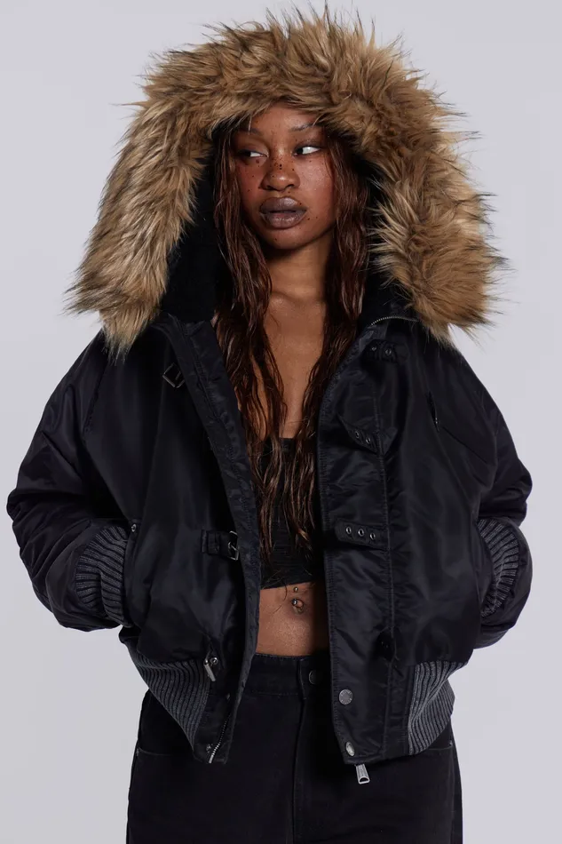 Outerwear Women Jaded London Shop Black Jet Jacket
