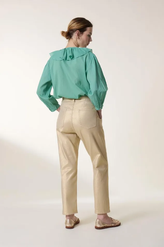 Pants and Jeans Women Leon and Harper Pantalon Edgara Dulce Gold