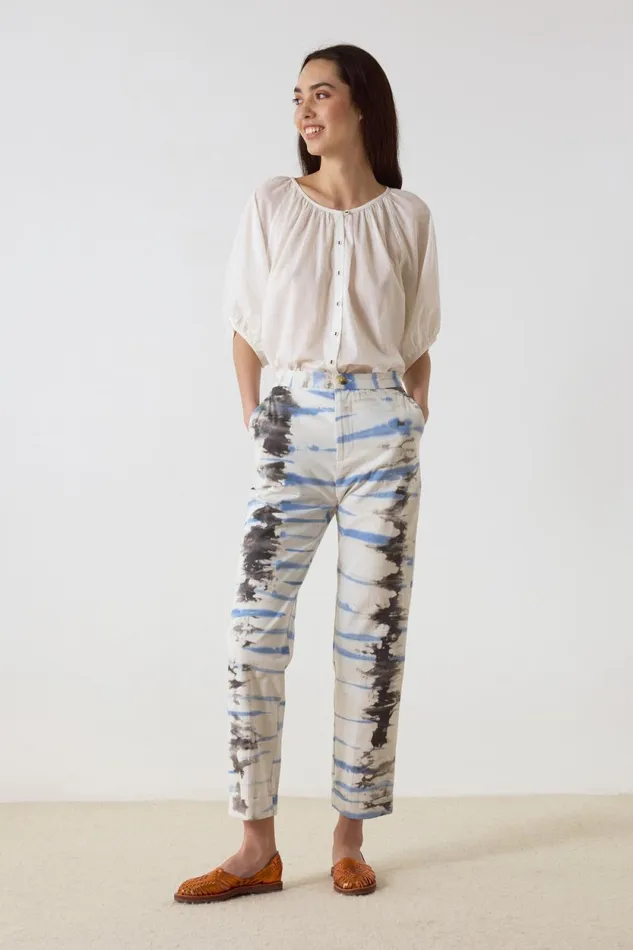 Pants and Jeans Women Leon and Harper Pol Tie and Dye Trousers Blue