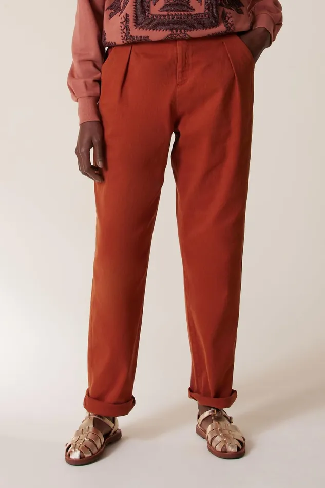 Pants and Jeans Women Leon and Harper Prodige Pl2 Pants Terracotta
