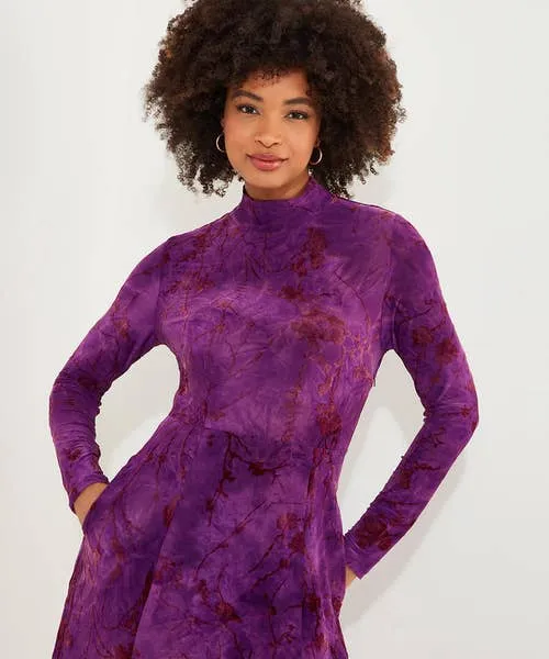 Petite Collection Joebrowns Apparel Truly Remarkable Flocked Jersey Dress Purple Petite Collection Joebrowns Apparel Truly Remarkable Flocked Jersey Dress Purple