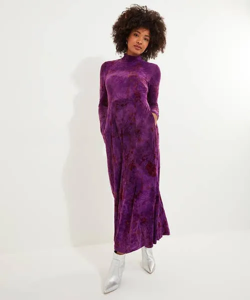Petite Collection Joebrowns Apparel Truly Remarkable Flocked Jersey Dress Purple Petite Collection Joebrowns Apparel Truly Remarkable Flocked Jersey Dress Purple