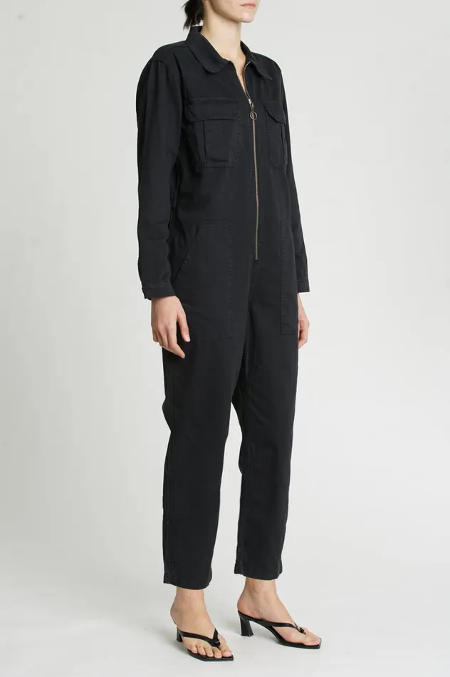 Pistola Denim Alison Zipper Jumpsuit 8211 Fade To Black Women Jumpsuits and Dresses