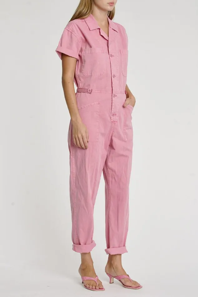 Pistola Denim Grover Short Sleeve Field Suit 8211 Flamingo Women Jumpsuits and Dresses