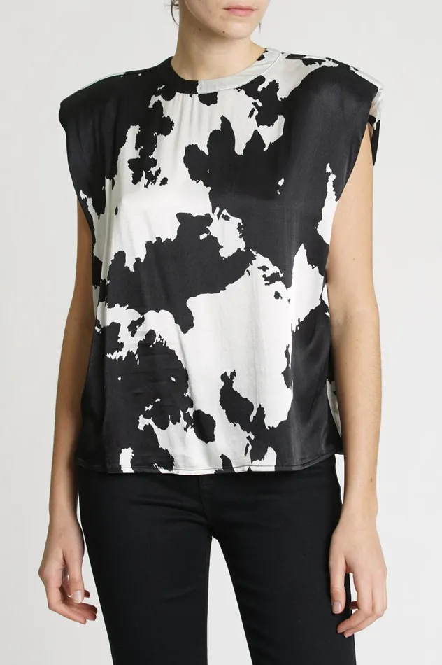 Pistola Denim Jorden Shoulder Pad Tank 8211 Herd Women Tops