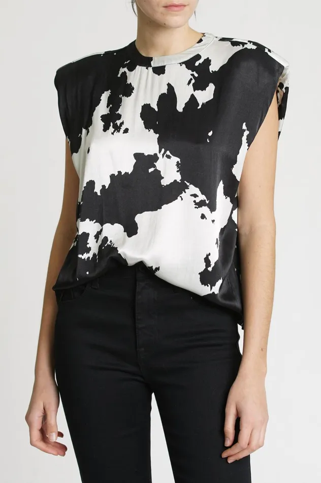 Pistola Denim Jorden Shoulder Pad Tank 8211 Herd Women Tops