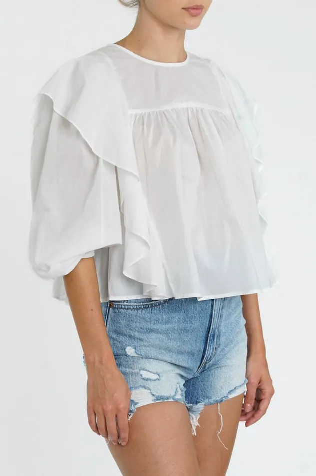 Pistola Denim Kaelynn Ruffle Top 8211 Le Blanc Women Tops