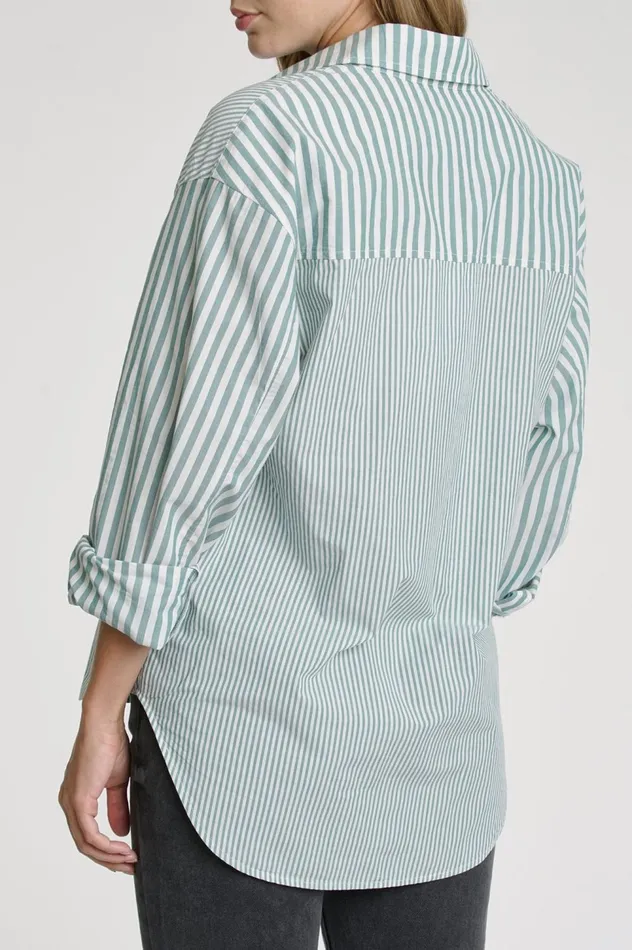 Pistola Denim Millie Long Sleeve Shirt 8211 Forest Stripe Women Tops