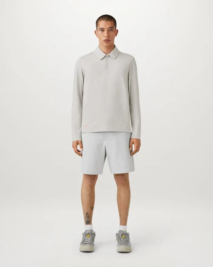 Polo Shirts Men Belstaff Challenger Long Sleeve Polo Harbour Grey