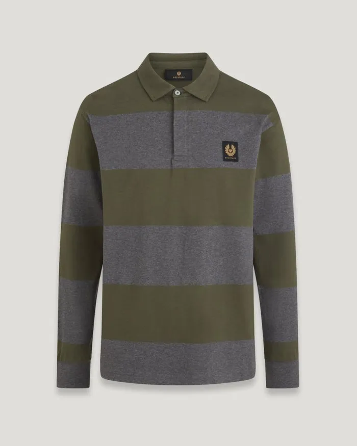 Polo Shirts Men Belstaff Drum Polo Tile Green Charcoal Heather