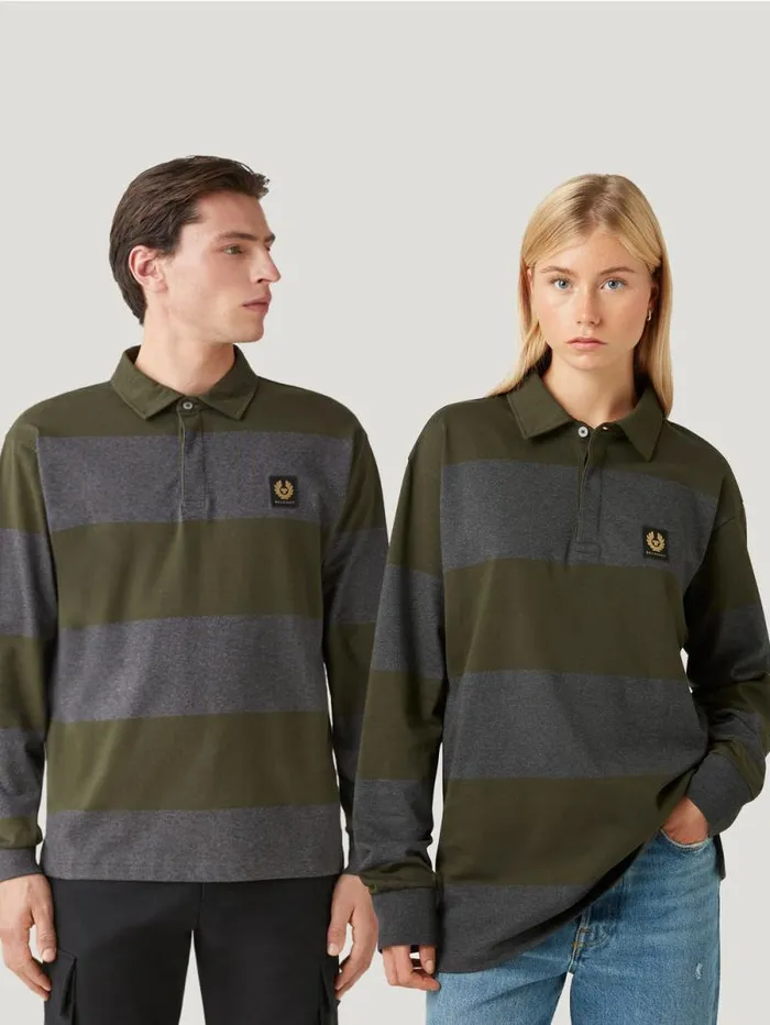 Polo Shirts Men Belstaff Drum Polo Tile Green Charcoal Heather Polo Shirts Men Belstaff Drum Polo Tile Green Charcoal Heather
