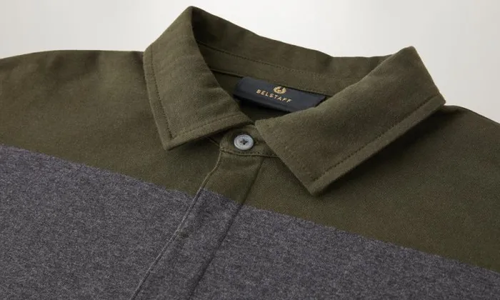 Polo Shirts Men Belstaff Drum Polo Tile Green Charcoal Heather Polo Shirts Men Belstaff Drum Polo Tile Green Charcoal Heather