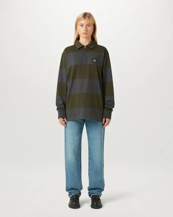 Polo Shirts Men Belstaff Drum Polo Tile Green Charcoal Heather Polo Shirts Men Belstaff Drum Polo Tile Green Charcoal Heather