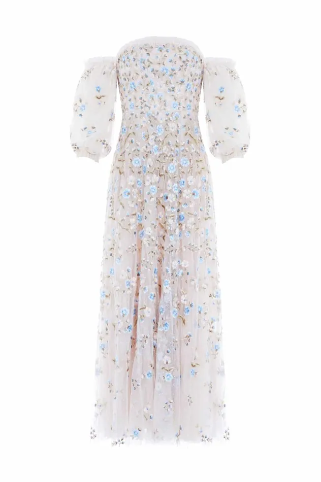 Posy Pirouette OffShoulder Ankle Gown Champagne Women Needle and Thread Dresses