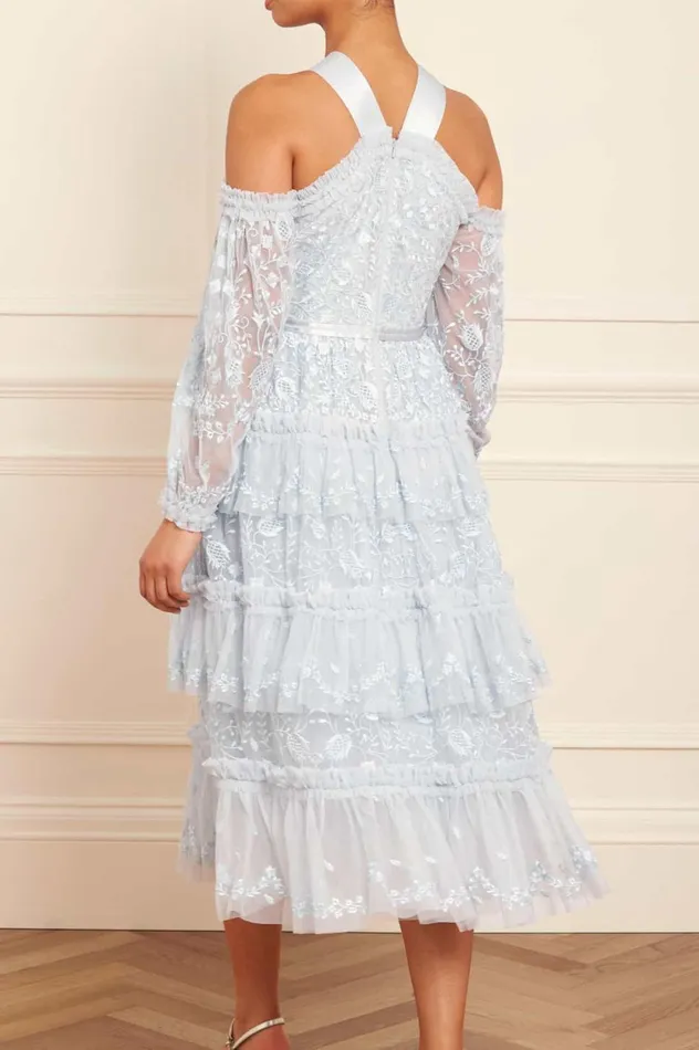 Primrose Long Sleeve Midaxi Dress Blue Women Needle and Thread Dresses