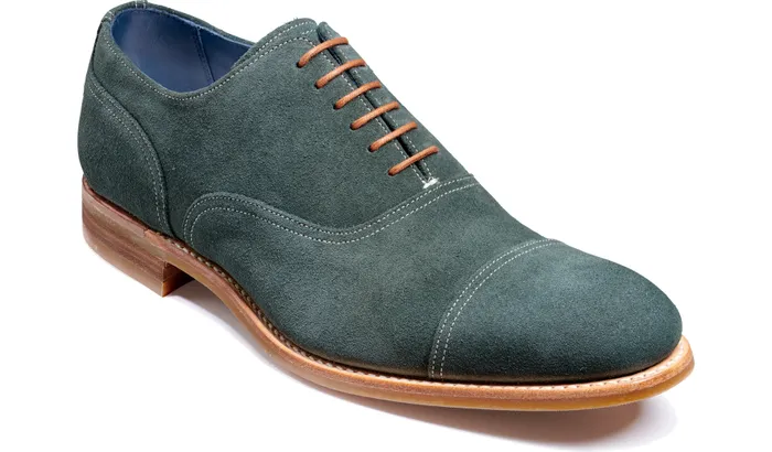 Pullman 8211 Bottle Green Suede Men Barker Shoes Mens Oxfords