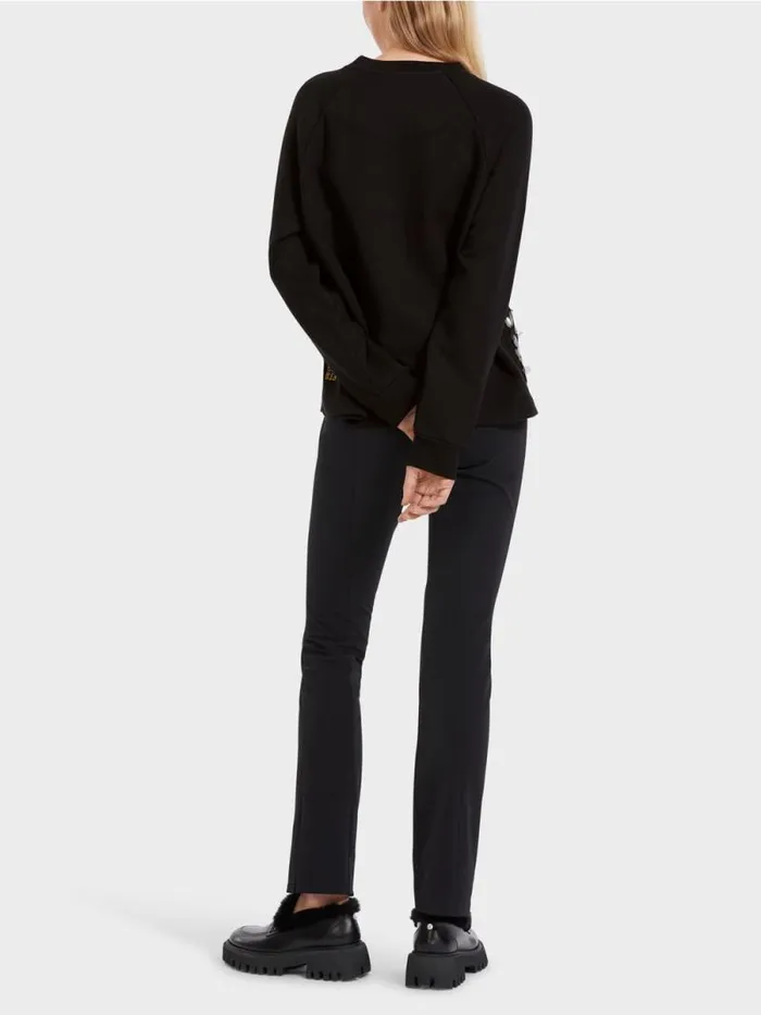 Pullover and Sweatshirts Damen Marc Cain Sweatshirt Mit Pailletten Blacksilvergold