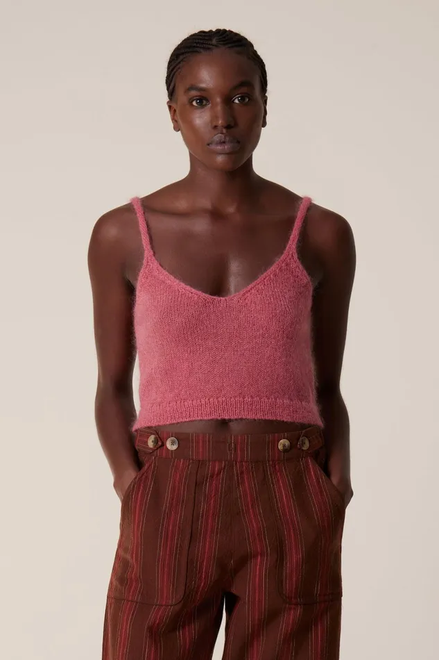 Pulls and Vests Women Leon and Harper Mia Plain Top Pink