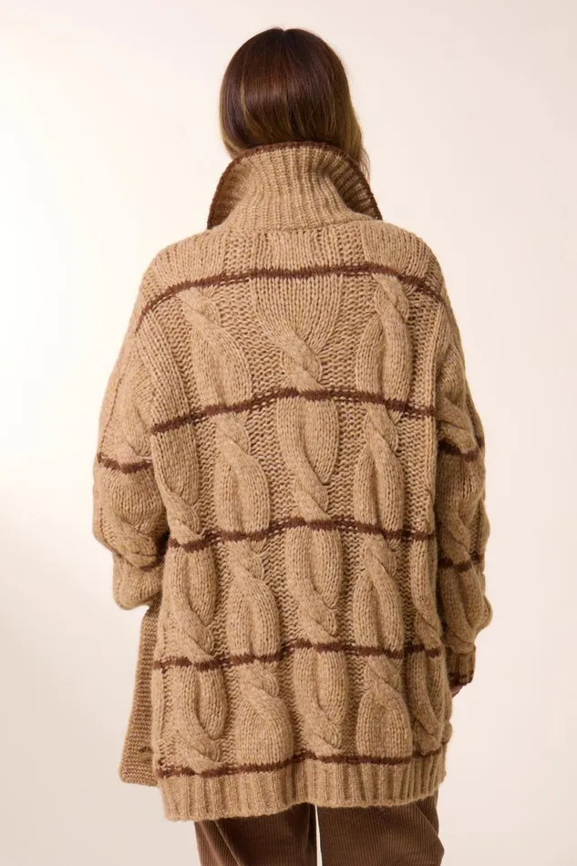 Pulls and Vests Women Leon and Harper Mucho Stripe Cardigan Ecru
