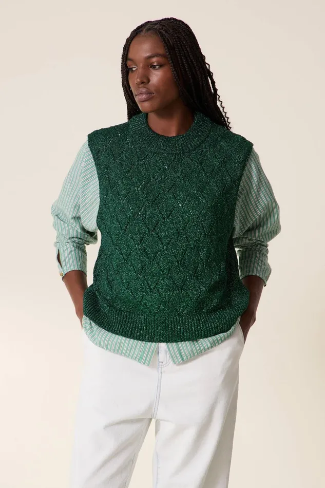 Pulls and Vests Women Leon and Harper Pull Mitsou Pl3 Green