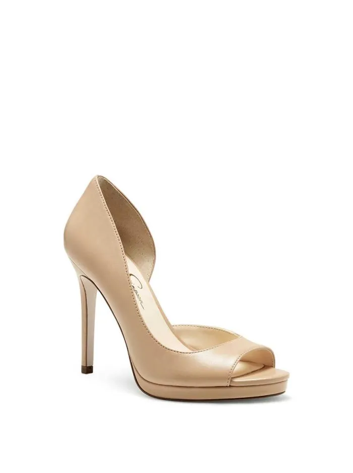 Pumps Shoes Jessica Simpson Kimli Peep Toe Pump In Buff