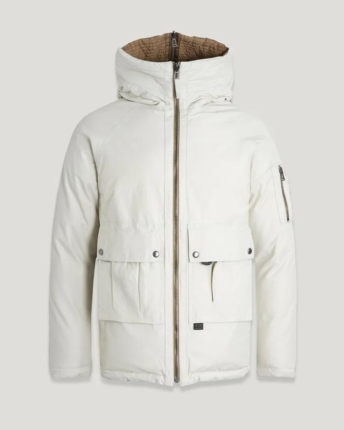 Quilt and Down Jackets Men Belstaff Centenary Reversible Down Jacket Chalk British Khaki