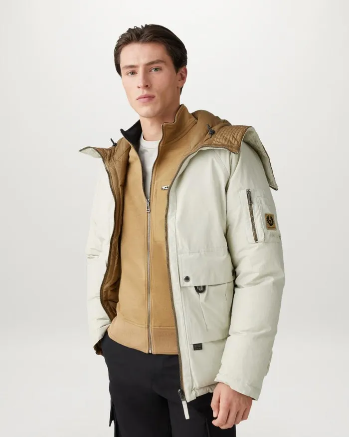 Quilt and Down Jackets Men Belstaff Centenary Reversible Down Jacket Chalk British Khaki