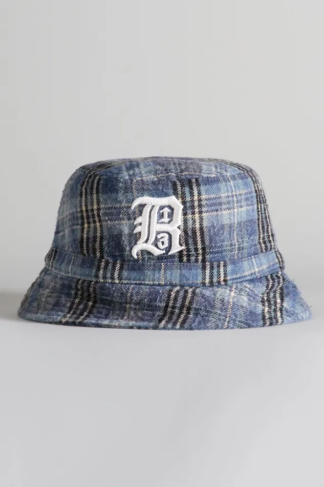 R13 Accessories Men LAYERED BUCKET HAT 8211 BLUE PLAID