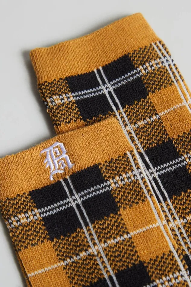 R13 Accessories Men R13 PLAID SOCKS 8211 YELLOWBLACK