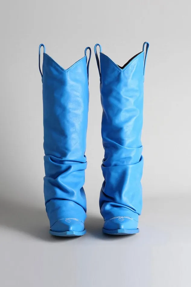R13 Boots Women Mid Cowboy Boots 8211 Electric Blue R13 Boots Women Mid Cowboy Boots 8211 Electric Blue