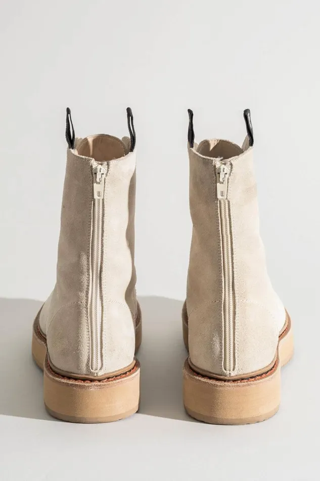 R13 Boots Women SINGLE STACK BOOT 8211 KHAKI SUEDE