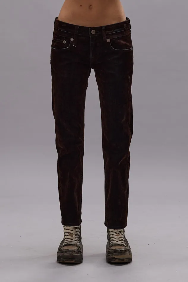 R13 Boy Straight Women BOY STRAIGHT JEAN 8211 FLOCKED BROWN