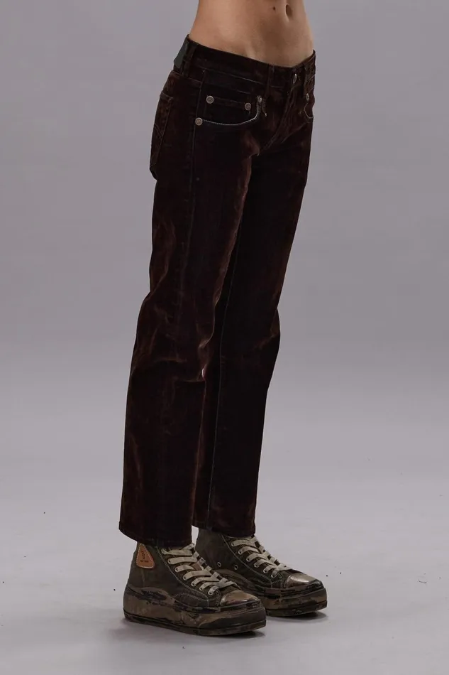 R13 Boy Straight Women BOY STRAIGHT JEAN 8211 FLOCKED BROWN