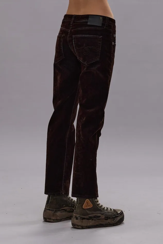 R13 Boy Straight Women BOY STRAIGHT JEAN 8211 FLOCKED BROWN
