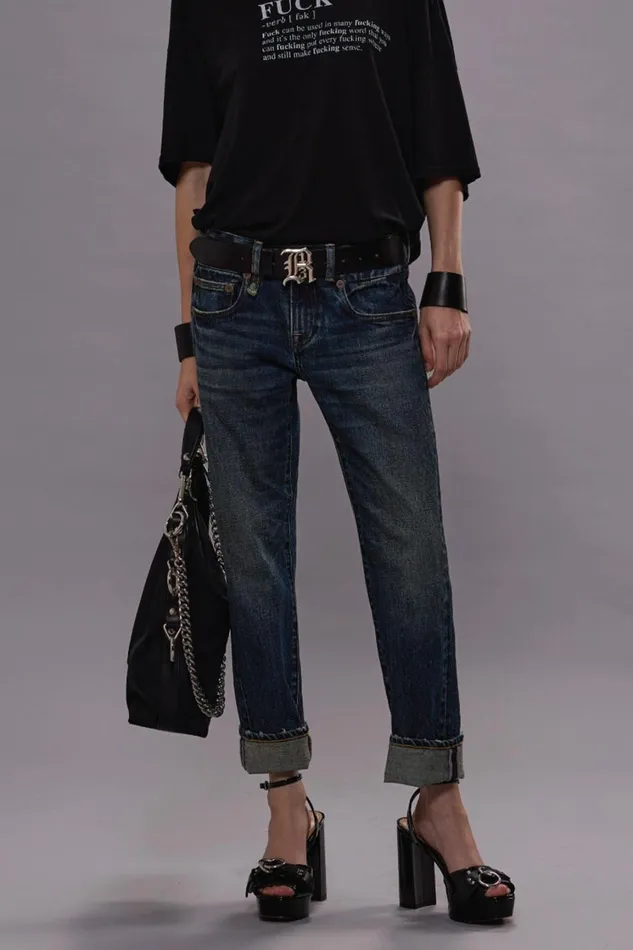 R13 Boy Straight Women BOY STRAIGHT JEANS 8211 MELVIN BLUE STRETCH