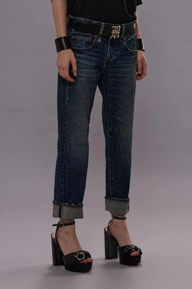 R13 Boy Straight Women BOY STRAIGHT JEANS 8211 MELVIN BLUE STRETCH