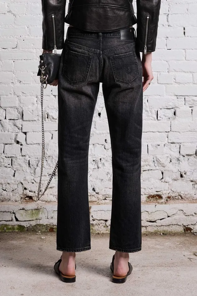 R13 Boyfriend Women ROMEO JEAN 8211 ETON SELVEDGE BLACK