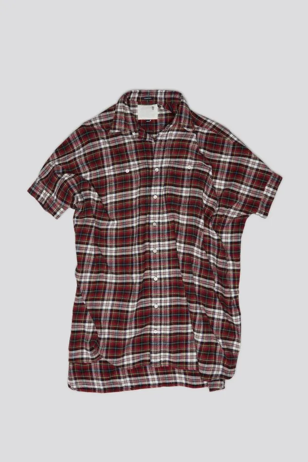 R13 Dresses and Skirts Women OVERSIZED RELAXED SHIRTDRESS 8211 RED AND ECRU
