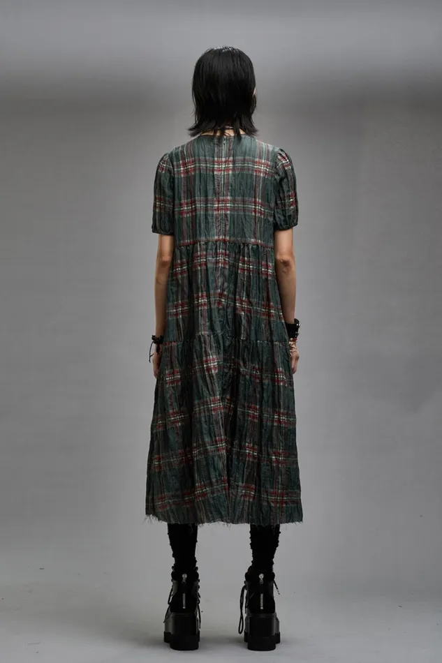 R13 Dresses and Skirts Women RELAXED MIDI 8211 MARSH GREEN PLAID