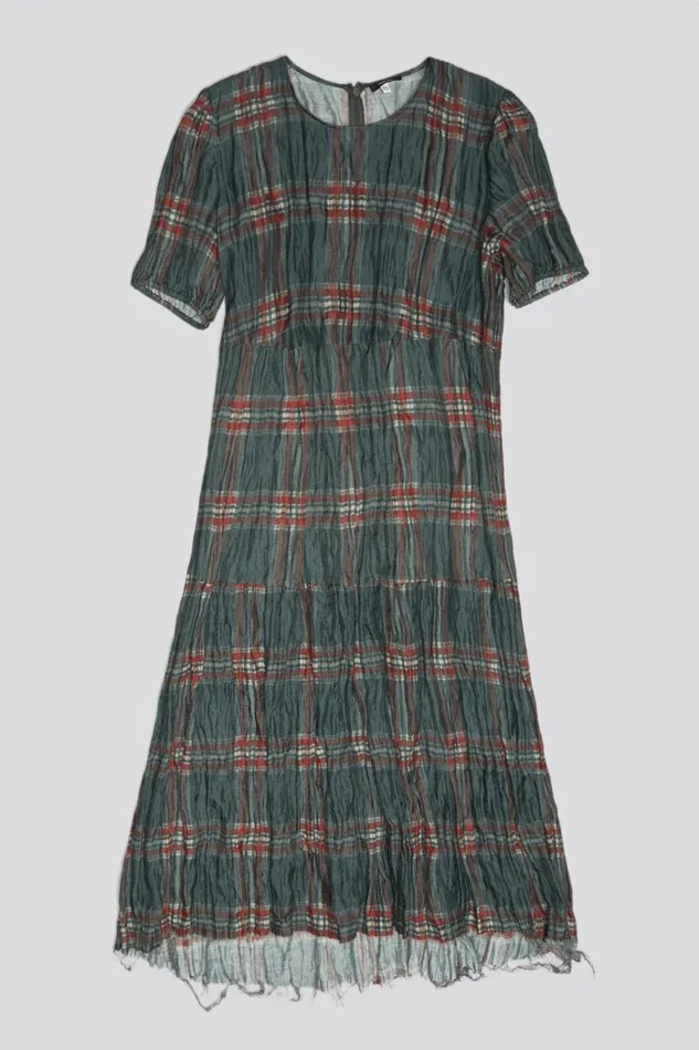 R13 Dresses and Skirts Women RELAXED MIDI 8211 MARSH GREEN PLAID