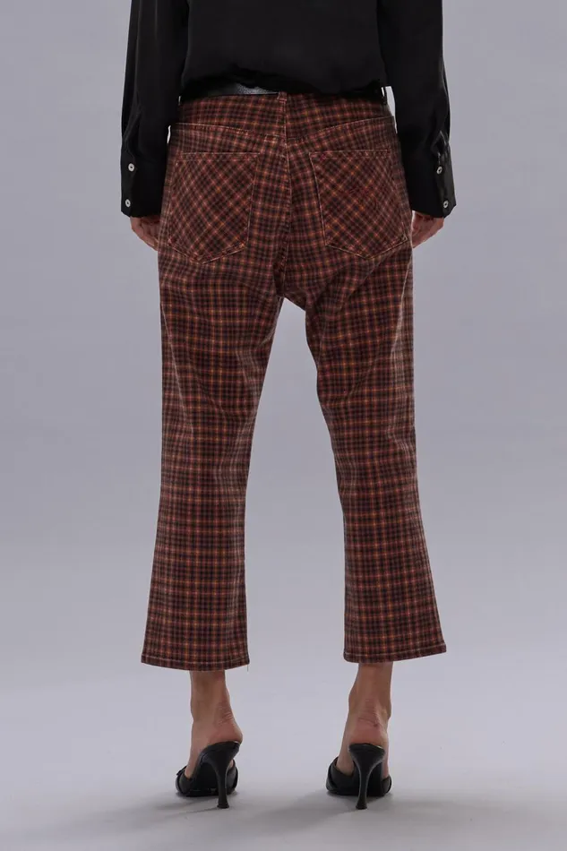 R13 Drop Women TAILORED DROP JEAN 8211 PRINTED AUBURN PLAID