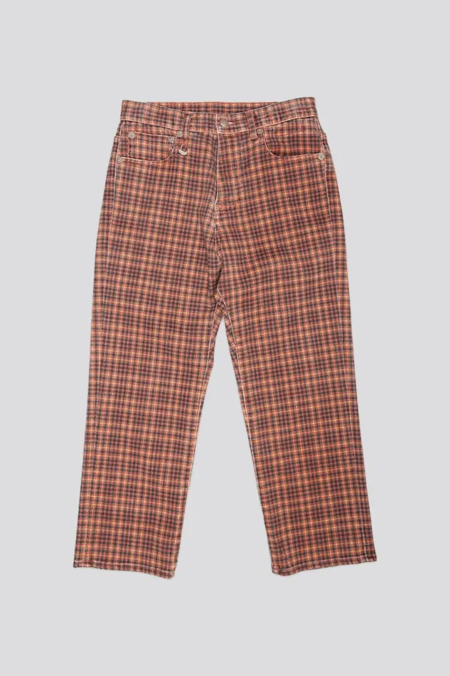 R13 Drop Women TAILORED DROP JEAN 8211 PRINTED AUBURN PLAID