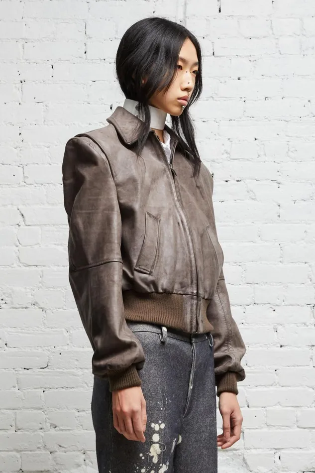 R13 Jackets and Coats Women AMERICANA ZIP JACKET 8211 DISTRESSED GREY