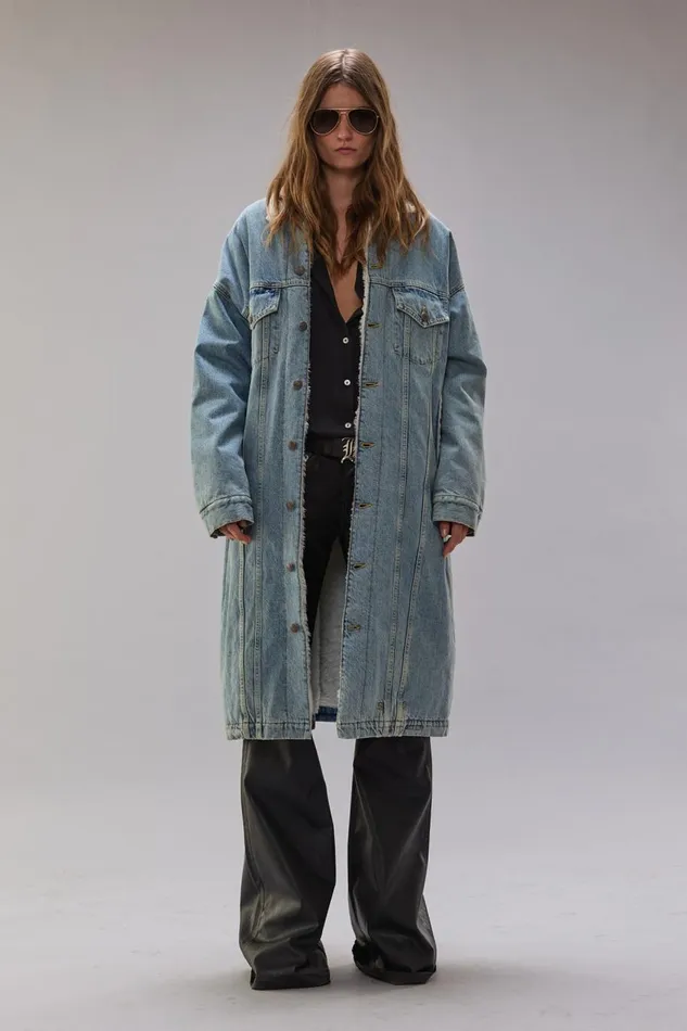 R13 Jackets and Coats Women LYLE TRUCKER COAT 8211 SLATE BLUE