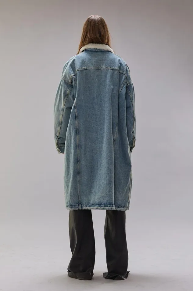 R13 Jackets and Coats Women LYLE TRUCKER COAT 8211 SLATE BLUE