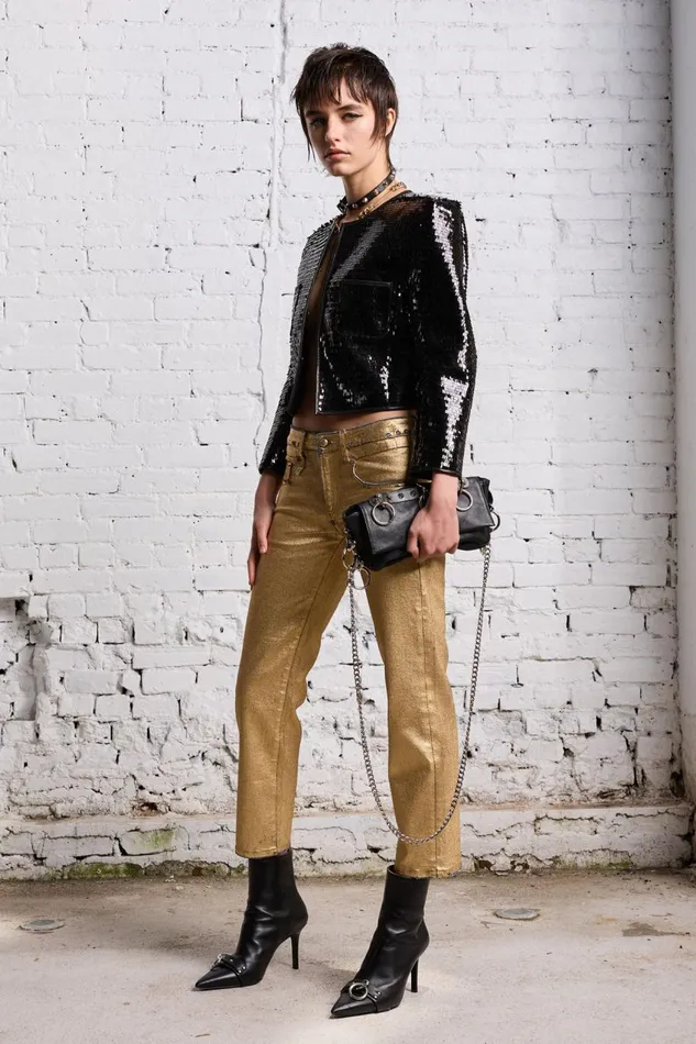 R13 Jackets and Coats Women SQUARE SHOULDER SEQUIN JACKET 8211 BLACK