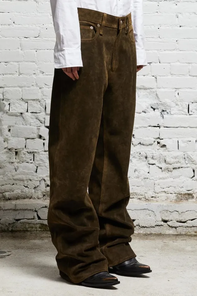 R13 Pants and Shorts Women D039ARCY LOOSE LEATHER PANT 8211 BROWN