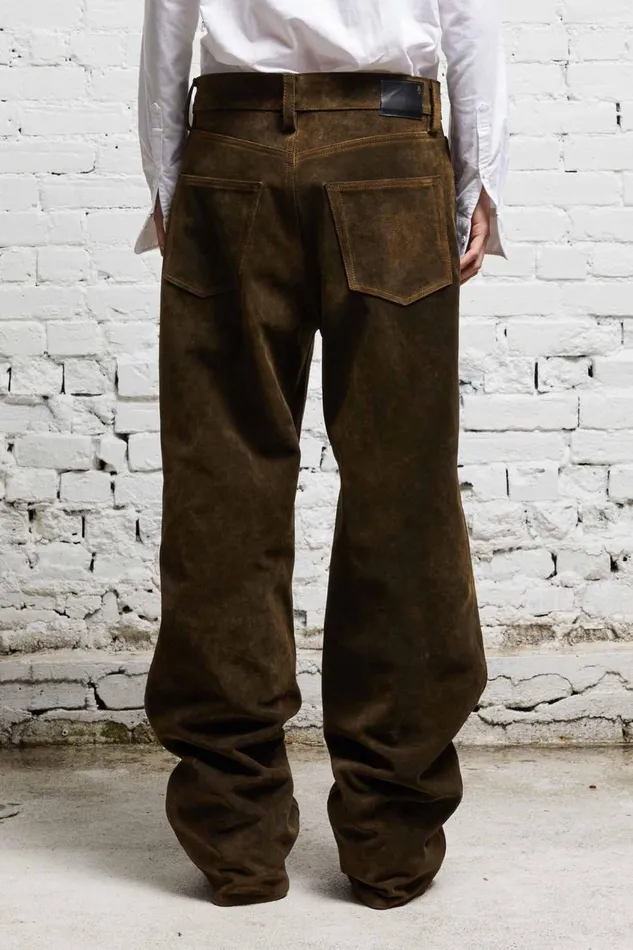 R13 Pants and Shorts Women D039ARCY LOOSE LEATHER PANT 8211 BROWN