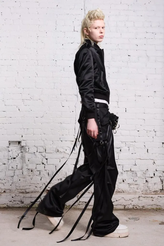 R13 Pants and Shorts Women PLEATED TUXEDO CARGO PANT 8211 BLACK