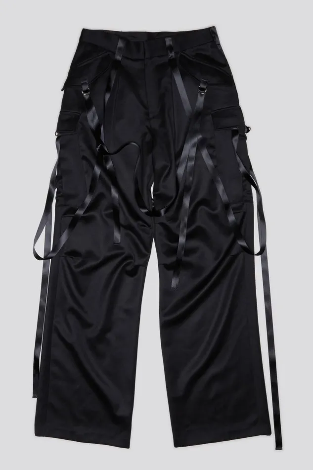 R13 Pants and Shorts Women PLEATED TUXEDO CARGO PANT 8211 BLACK